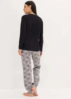 Damen bonprix Wäsche·Nachtwäsche|Nachtwäsche|Pyjama aus reiner Baumwolle
