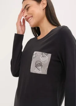 Damen bonprix Wäsche·Nachtwäsche|Nachtwäsche|Pyjama aus reiner Baumwolle