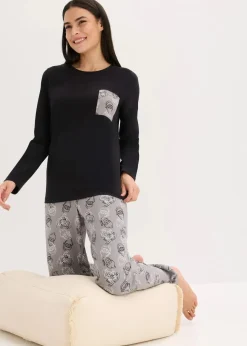 Damen bonprix Wäsche·Nachtwäsche|Nachtwäsche|Pyjama aus reiner Baumwolle