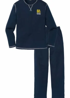 Herren bonprix Pyjamas|Große Größen|Pyjama aus reiner Baumwolle mit langen Ärmeln.