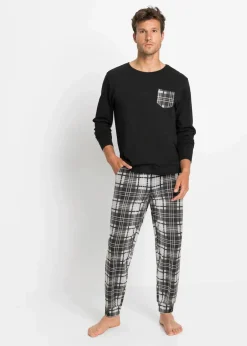 Herren bonprix Pyjamas|Große Größen|Pyjama aus reiner Baumwolle