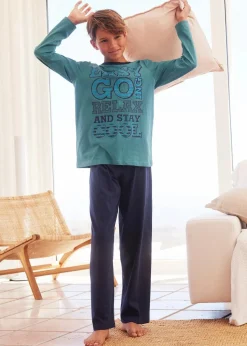 Kinder bonprix Jungen·Nachtwäsche|Pyjama aus reiner Baumwolle (2-tlg. Set)