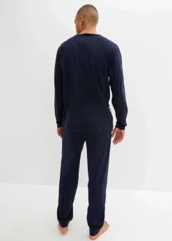 Herren bonprix Pyjamas|Große Größen|Pyjama aus reiner Baumwolle mit langen Ärmeln