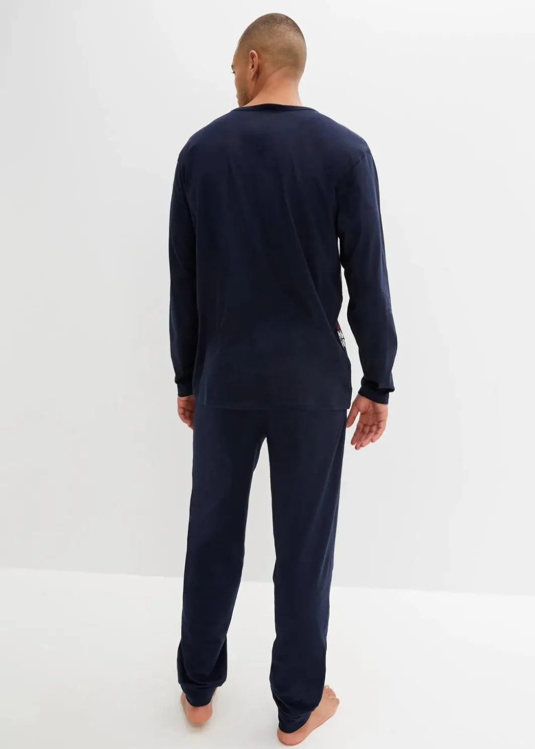 Herren bonprix Pyjamas|Große Größen|Pyjama aus reiner Baumwolle mit langen Ärmeln