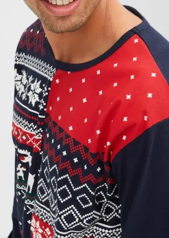 Herren bonprix Pyjamas|Große Größen|Pyjama aus reiner Baumwolle mit langen Ärmeln