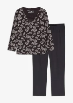 Damen bonprix Nachtwäsche|Pyjama aus reiner Baumwolle