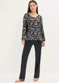 Damen bonprix Nachtwäsche|Pyjama aus reiner Baumwolle