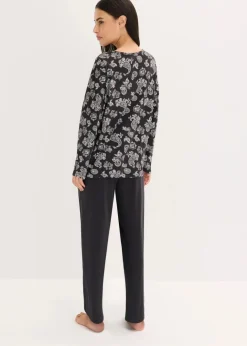 Damen bonprix Nachtwäsche|Pyjama aus reiner Baumwolle