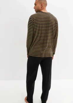 Clearance Pyjama aus reiner Baumwolle mit langen Ärmeln Herren Pyjamas|Große Größen