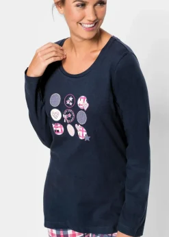 Damen bonprix Wäsche·Nachtwäsche|Nachhaltigere Materialien|Pyjama aus reiner Bio-Baumwolle