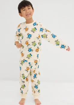 Kinder bonprix Jungen·Nachtwäsche|Pyjama aus reiner Bio-Baumwolle (4-tlg.Set)