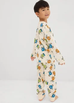 Kinder bonprix Jungen·Nachtwäsche|Pyjama aus reiner Bio-Baumwolle (4-tlg.Set)