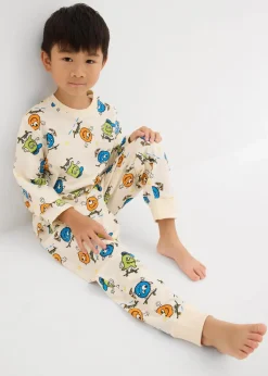 Kinder bonprix Jungen·Nachtwäsche|Pyjama aus reiner Bio-Baumwolle (4-tlg.Set)