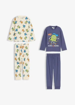 Kinder bonprix Jungen·Nachtwäsche|Pyjama aus reiner Bio-Baumwolle (4-tlg.Set)