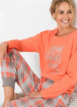 Damen bonprix Wäsche·Nachtwäsche|Nachhaltigere Materialien|Pyjama aus reiner Bio-Baumwolle