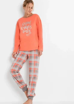 Damen bonprix Wäsche·Nachtwäsche|Nachhaltigere Materialien|Pyjama aus reiner Bio-Baumwolle