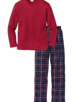 Herren bonprix Pyjamas|Große Größen|Pyjama aus reiner Bio-Baumwolle mit langen Ärmeln.