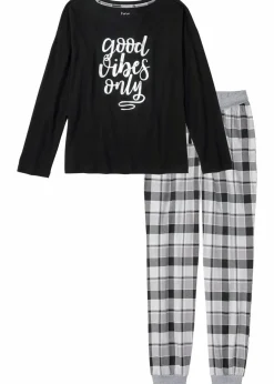 Damen bonprix Nachhaltigere Materialien|Nachtwäsche|Pyjama aus reiner Bio-Baumwolle