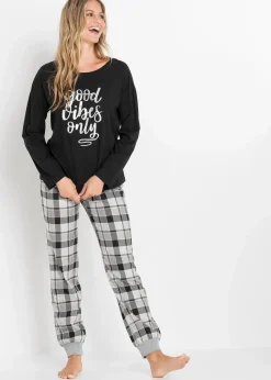 Damen bonprix Nachhaltigere Materialien|Nachtwäsche|Pyjama aus reiner Bio-Baumwolle