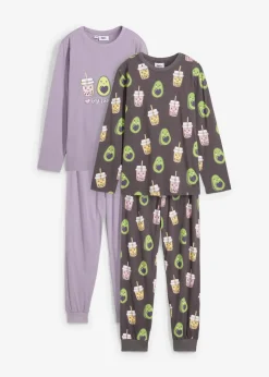 Kinder bonprix Mädchen·Nachtwäsche|Pyjama aus reiner Bio-Baumwolle (4-tlg. Set)