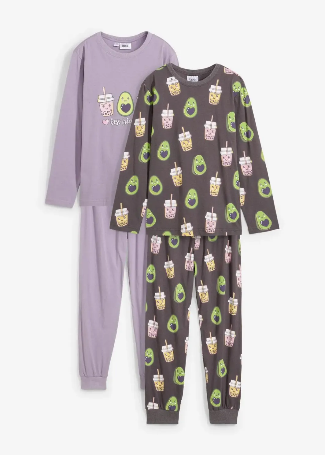Kinder bonprix Mädchen·Nachtwäsche|Pyjama aus reiner Bio-Baumwolle (4-tlg. Set)
