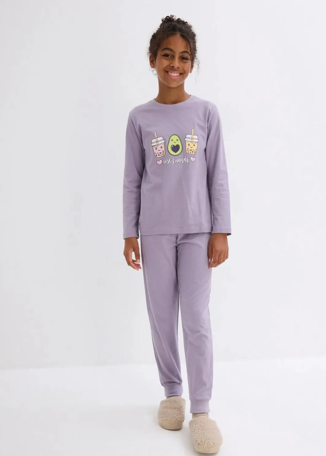 Kinder bonprix Mädchen·Nachtwäsche|Pyjama aus reiner Bio-Baumwolle (4-tlg. Set)
