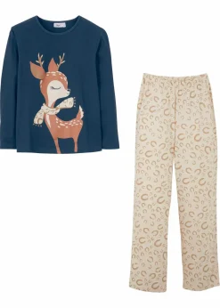 Kinder bonprix Mädchen·Nachtwäsche|Pyjama aus reiner Bio-Baumwolle (2-tlg. Set)