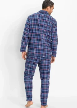 Herren bonprix Pyjamas|Große Größen|Pyjama aus weichem Flanell mit Knopfleiste und langen Ärmeln.