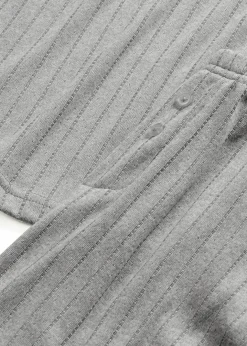 Outlet Pyjama aus weichem Pointelle-Jersey Damen Wäsche·Nachtwäsche|Nachtwäsche