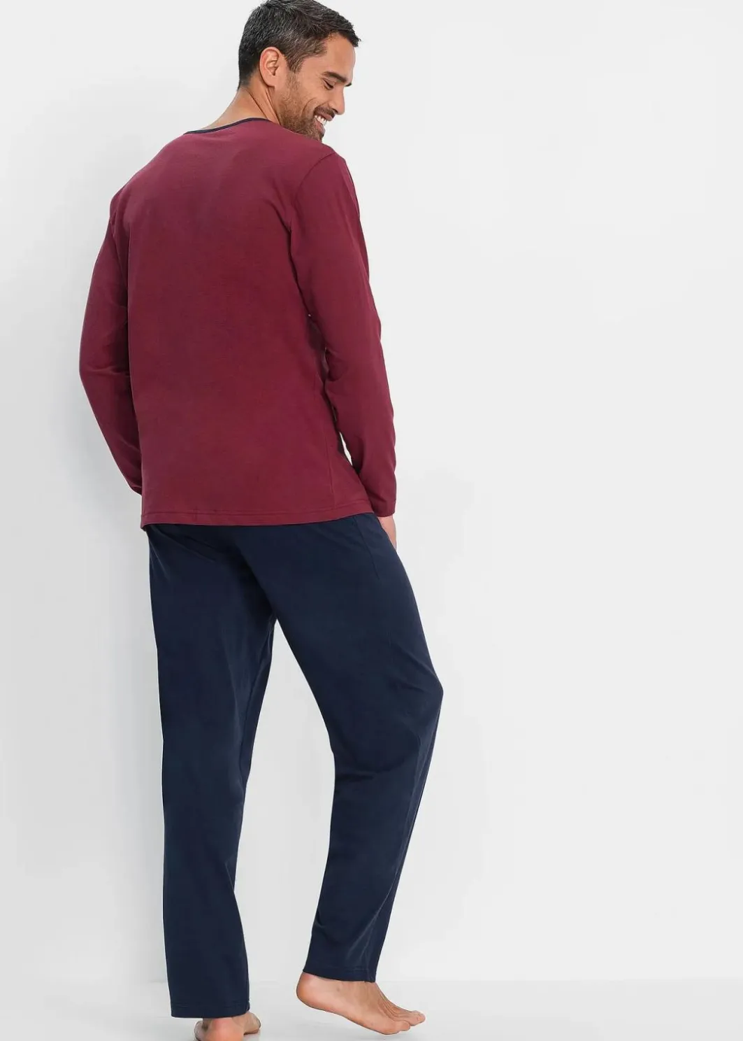 New Pyjama mit Baumwolle und langen Ärmeln Herren Pyjamas|Große Größen