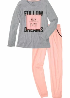 Damen bonprix Wäsche·Nachtwäsche|Nachhaltigere Materialien|Pyjama mit Bio-Baumwolle