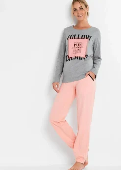 Damen bonprix Wäsche·Nachtwäsche|Nachhaltigere Materialien|Pyjama mit Bio-Baumwolle