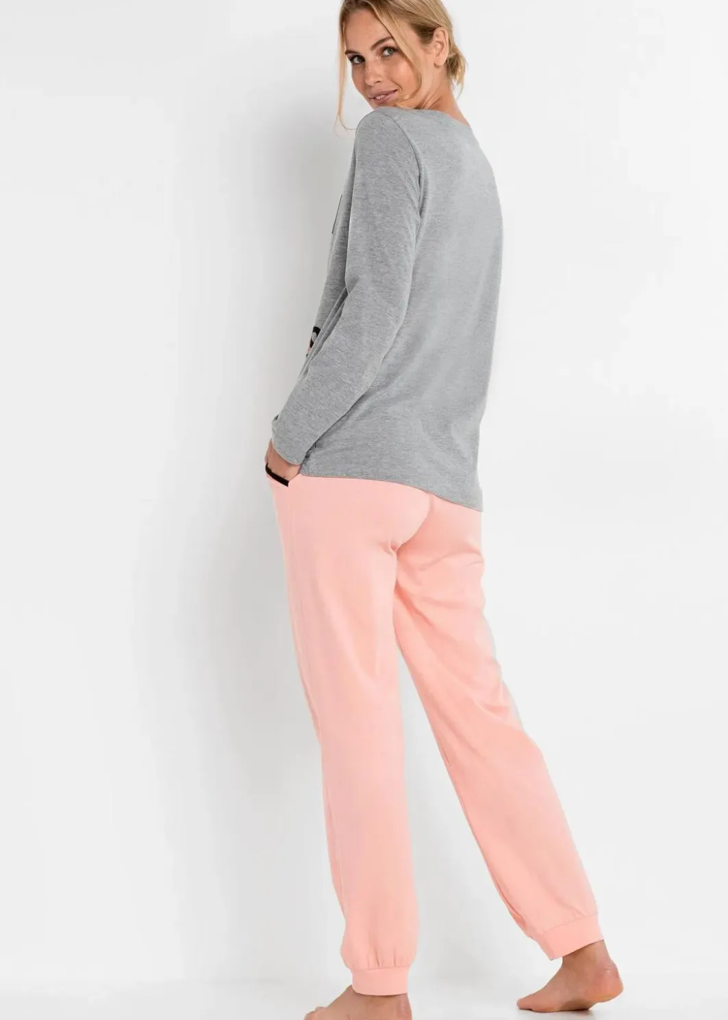 Damen bonprix Wäsche·Nachtwäsche|Nachhaltigere Materialien|Pyjama mit Bio-Baumwolle