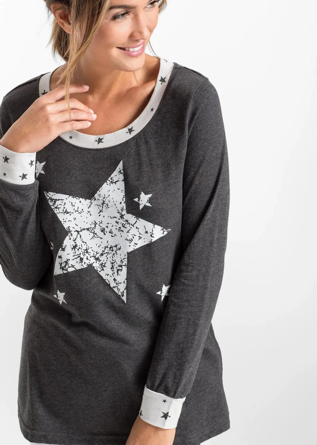 Damen bonprix Wäsche·Nachtwäsche|Nachhaltigere Materialien|Pyjama mit Bio-Baumwolle