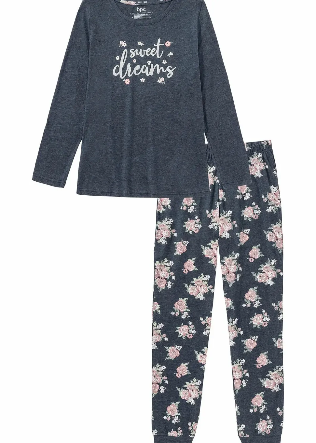 Damen bonprix Wäsche·Nachtwäsche|Nachhaltigere Materialien|Pyjama mit Bio-Baumwolle