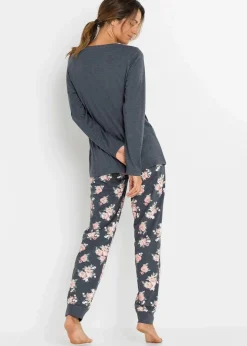 Damen bonprix Wäsche·Nachtwäsche|Nachhaltigere Materialien|Pyjama mit Bio-Baumwolle