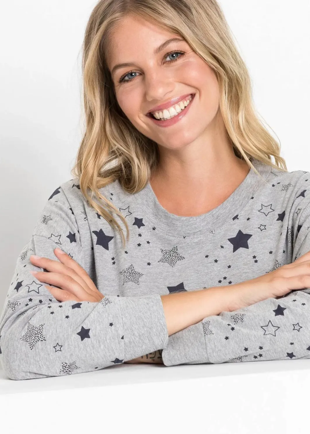 Damen bonprix Wäsche·Nachtwäsche|Nachhaltigere Materialien|Pyjama mit Bio-Baumwolle