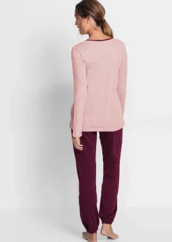 Damen bonprix Nachhaltigere Materialien|Nachtwäsche|Pyjama mit Bio-Baumwolle