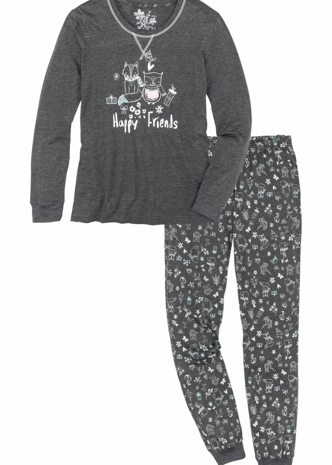 Damen bonprix Wäsche·Nachtwäsche|Nachhaltigere Materialien|Pyjama mit Bio-Baumwolle