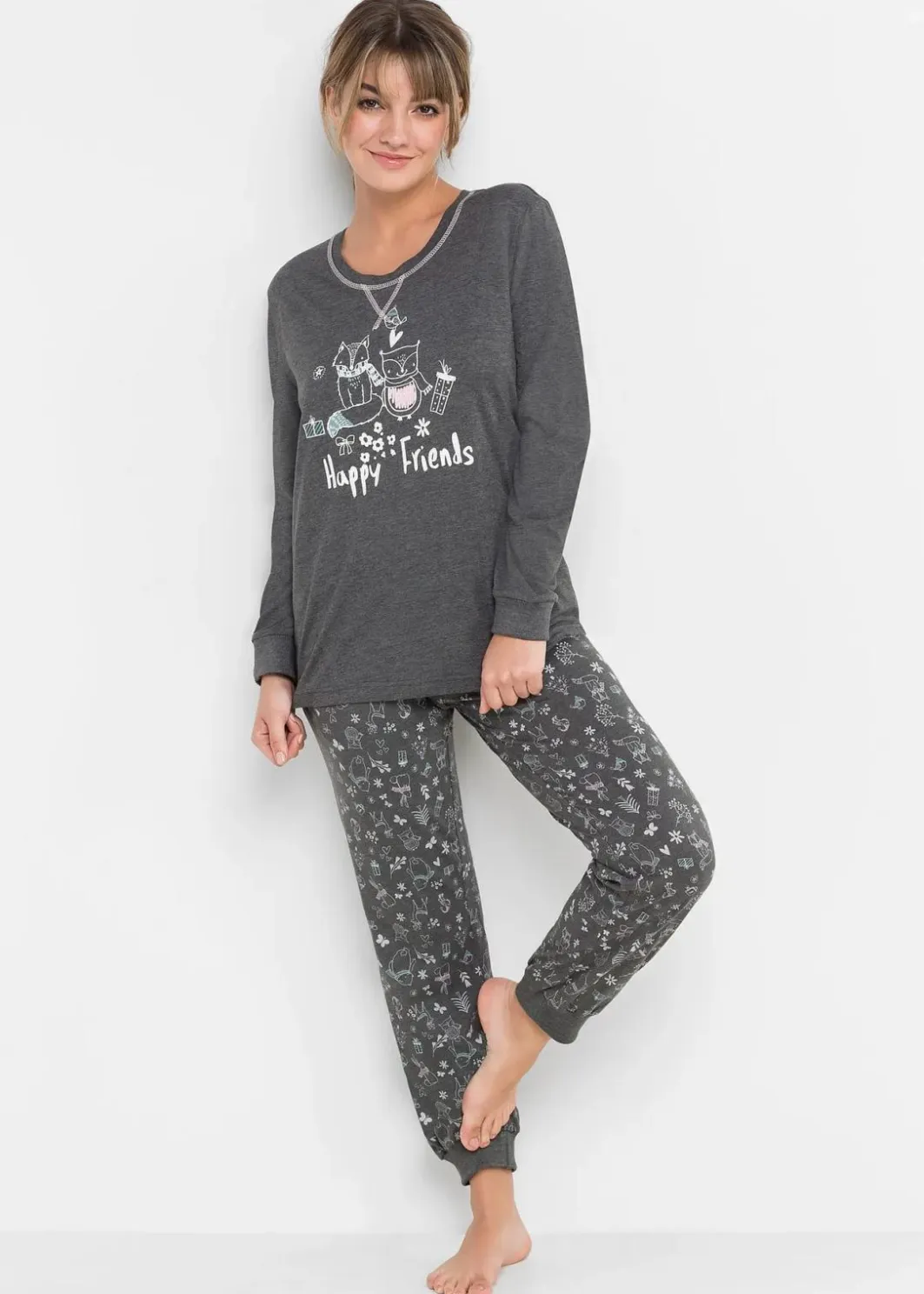 Damen bonprix Wäsche·Nachtwäsche|Nachhaltigere Materialien|Pyjama mit Bio-Baumwolle