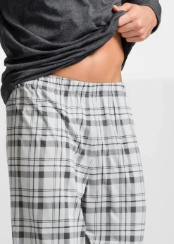 Herren bonprix Pyjamas|Große Größen|Pyjama mit Bio-Baumwolle mit langen Ärmeln