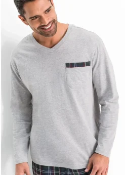 Online Pyjama mit Bio-Baumwolle und langen Ärmeln Herren Pyjamas|Große Größen