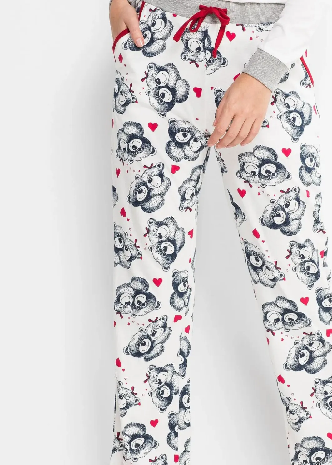 Damen bonprix Wäsche·Nachtwäsche|Nachhaltigere Materialien|Pyjama mit Flanellapplikation