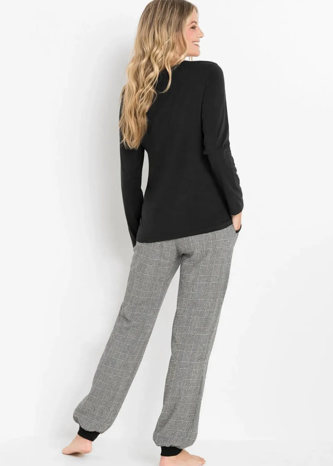 Hot Pyjama mit Flanellhose Damen Wäsche·Nachtwäsche|Nachtwäsche