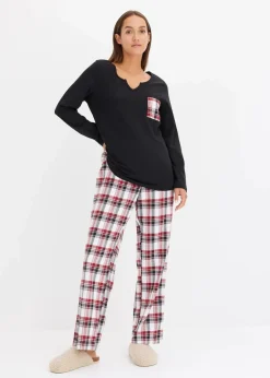 Clearance Pyjama mit Flanellhose Damen Wäsche·Nachtwäsche|Nachtwäsche