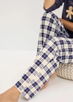 Damen bonprix Wäsche·Nachtwäsche|Nachtwäsche|Pyjama mit Flanellhose