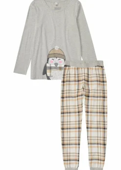 Damen bonprix Wäsche·Nachtwäsche|Nachtwäsche|Pyjama mit Flanellhose