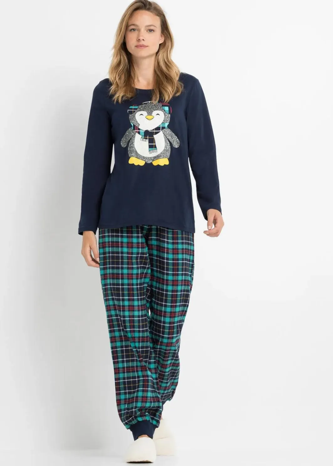 Pyjama mit Flanellhose Damen Wäsche·Nachtwäsche|Nachtwäsche