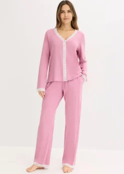 New Pyjama mit Knopfleiste Damen Wäsche·Nachtwäsche|Nachtwäsche