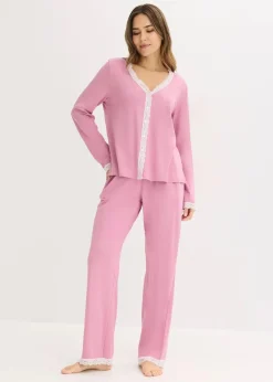 New Pyjama mit Knopfleiste Damen Wäsche·Nachtwäsche|Nachtwäsche